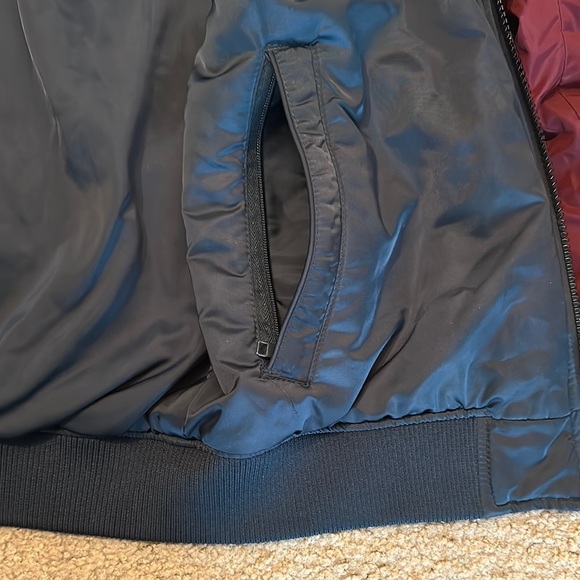 Kevitle Men’s NASA Collection Zip Up Flight Bomber Jacket Burgundy Size S - Picture 7 of 11